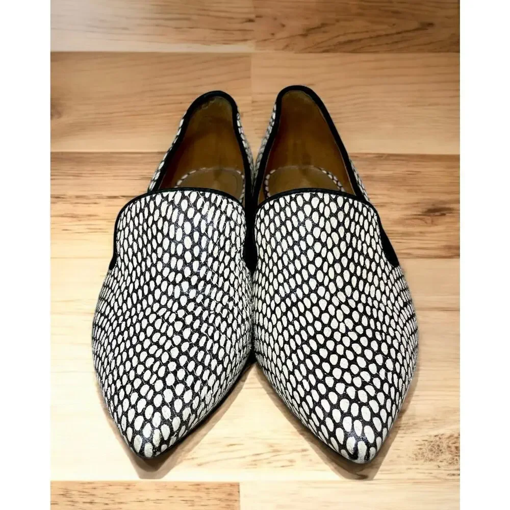 Tory Burch Pascal King Cobra Printed Leather Smoking Slipper Size 8M